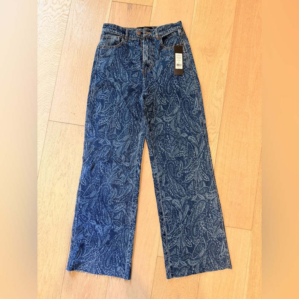 Veronica Beard Taylor High Rise Wide Leg Jeans - Size 27